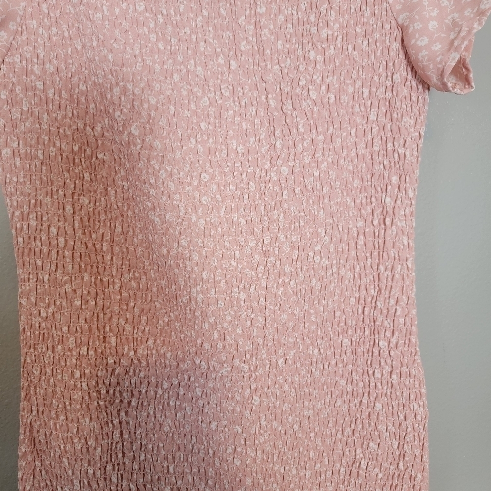 Off the shoulder drop waist pink floral mini dress - Picture 2 of 7